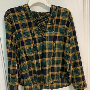 Plaid hoodie top